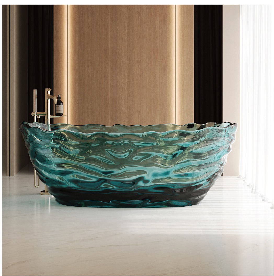 CloudRipple artificial stone freestanding bathtub