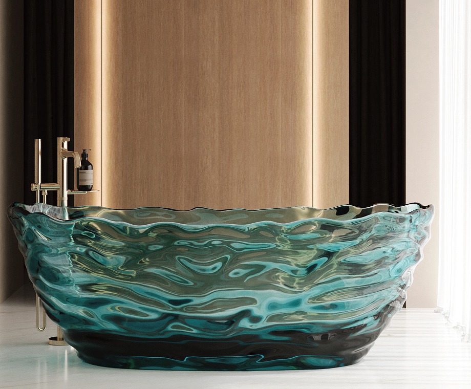 CloudRipple artificial stone freestanding bathtub