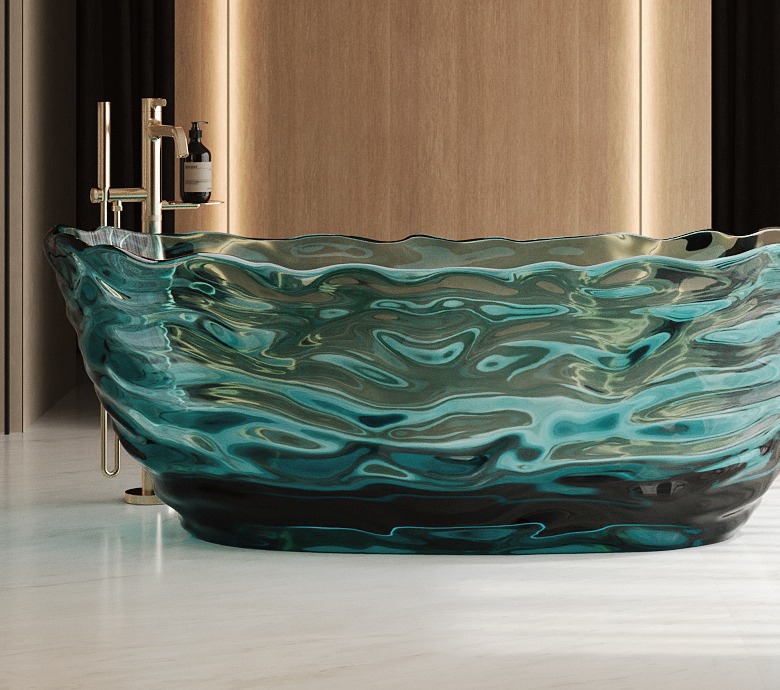 CloudRipple artificial stone freestanding bathtub