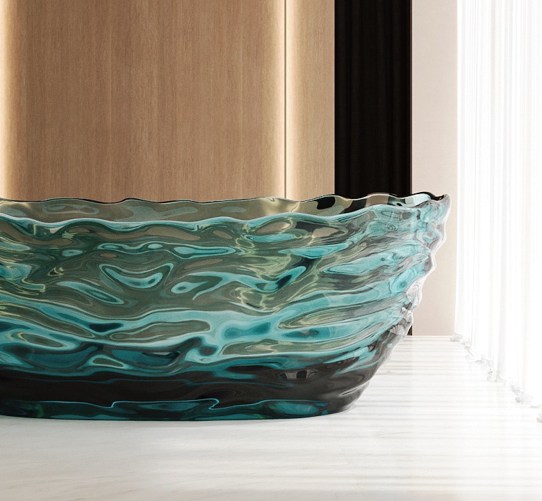 CloudRipple artificial stone freestanding bathtub