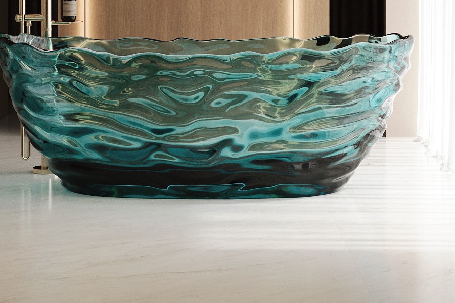 CloudRipple artificial stone freestanding bathtub